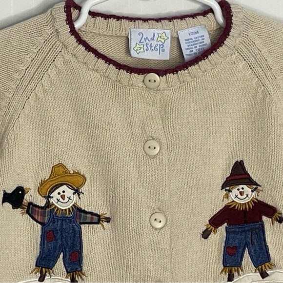 Y2K 2nd Step Fall Tan Scarecrow Pumpkin
Cardigan button Sweater 12M - Picture 2 of 10